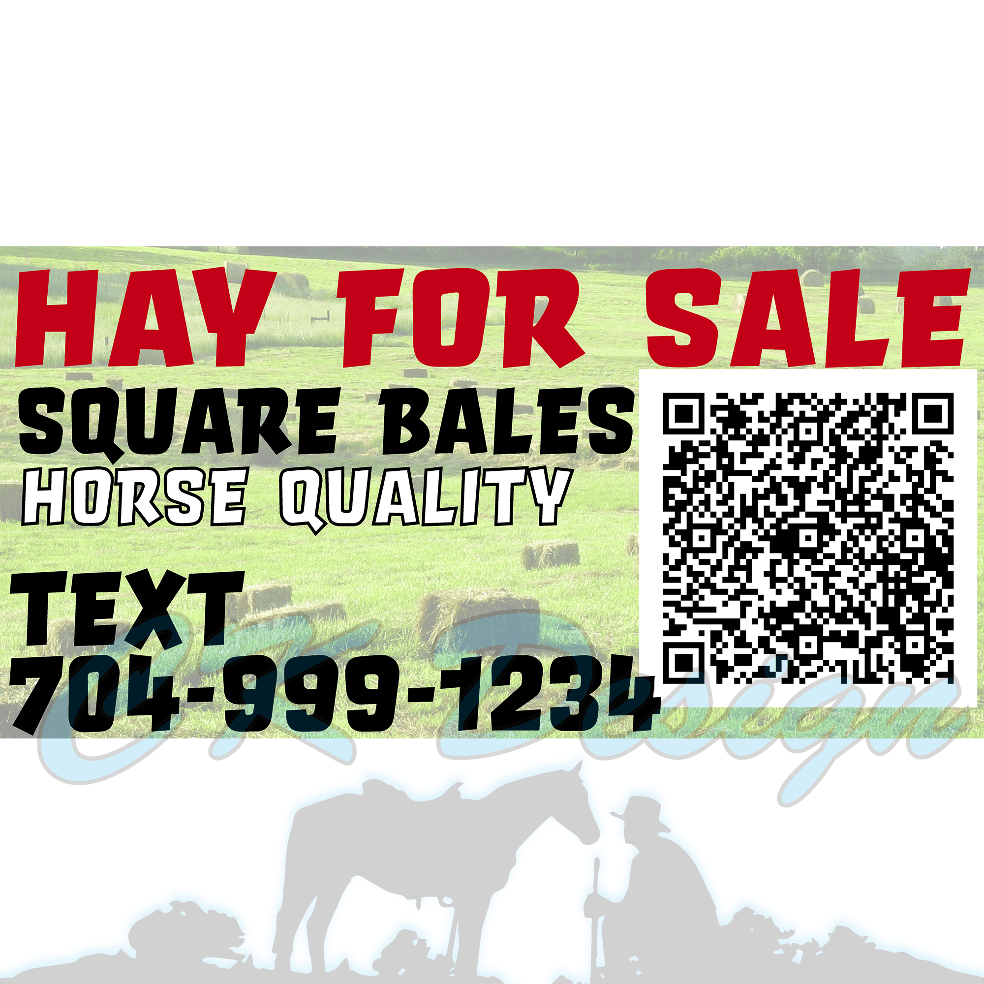 Square Hay Bale For Sale Banner SMS