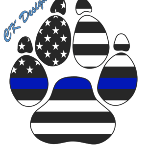 American K9 Blue LINE PAW Decal Pack