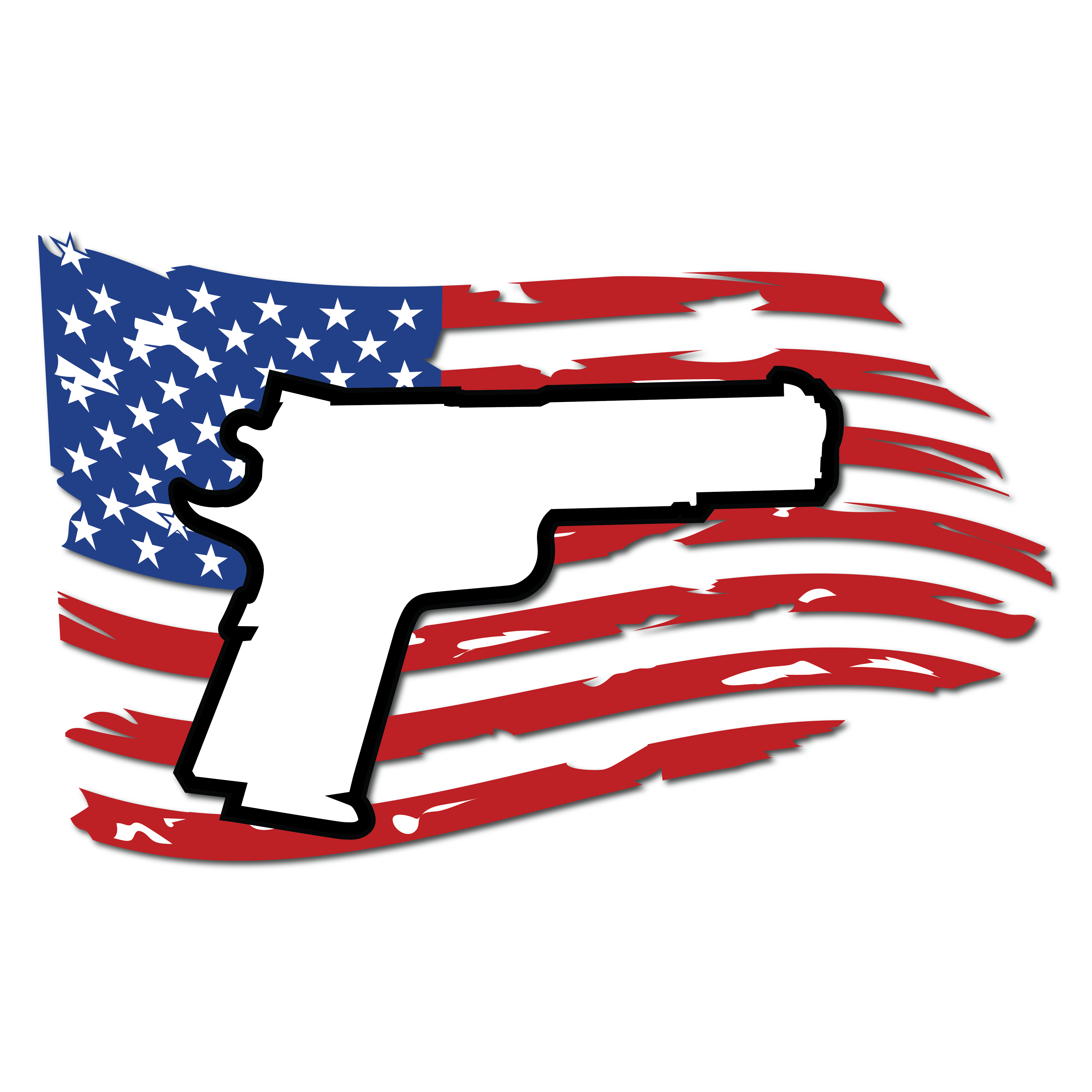 Tattered American Flag 1911 Vinyl Decal | Full Color Auto Decal