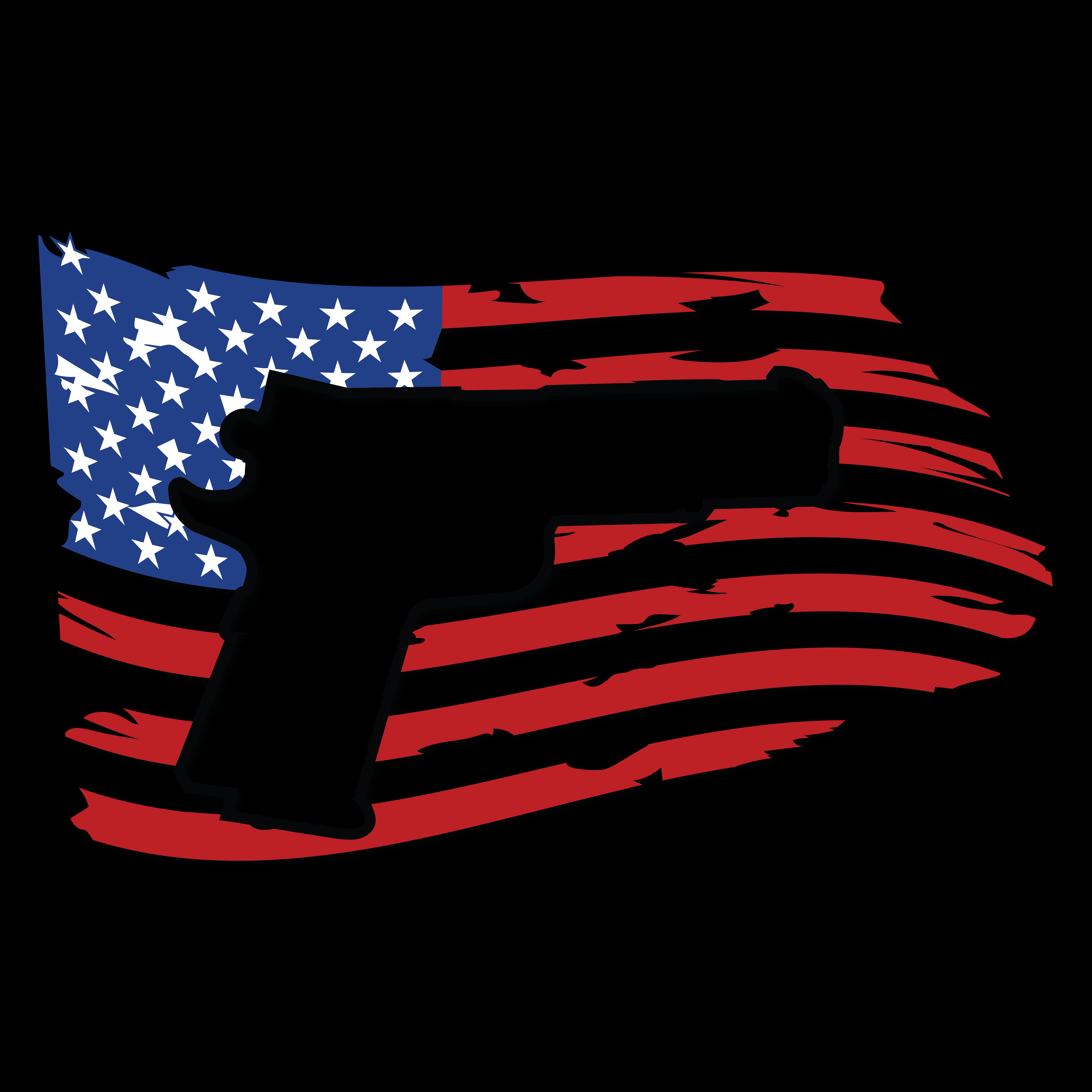 Tattered American Flag 1911 Vinyl Decal | Full Color Auto Decal - Image 2