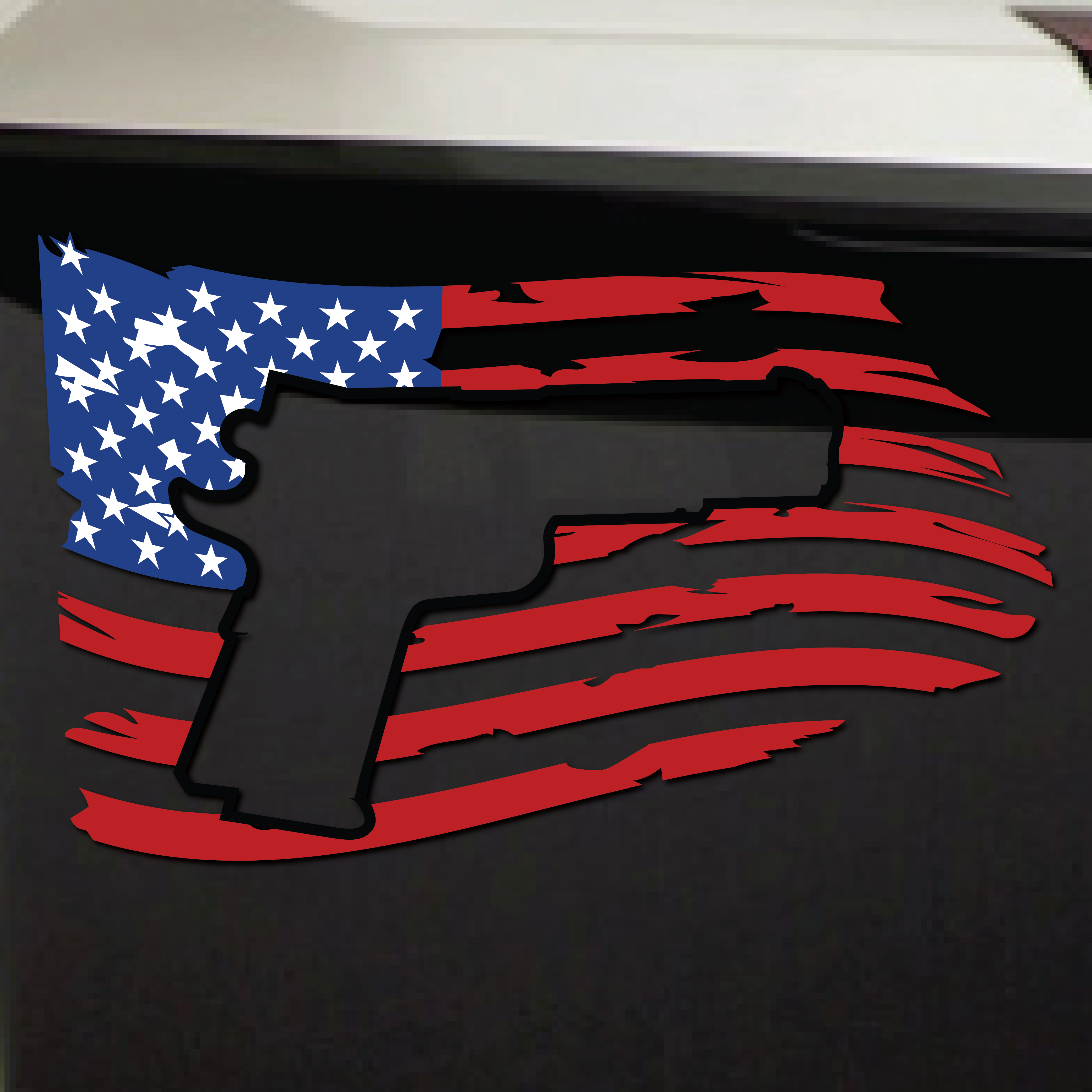 Tattered American Flag 1911 Vinyl Decal | Full Color Auto Decal - Image 4
