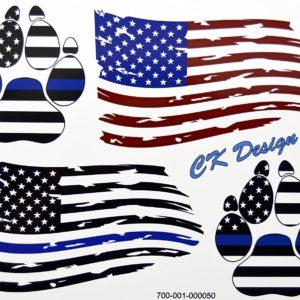 American K9 Blue LINE Decal Pack
