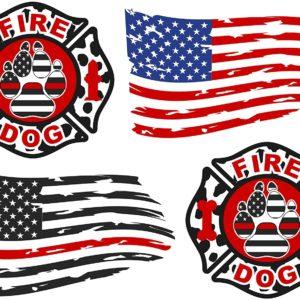 American K9 Red Line Decal Pack