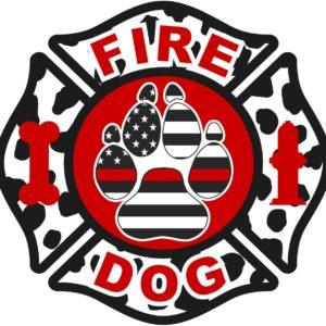 American K9 Red Line Maltese Cross Dog Paw Decal